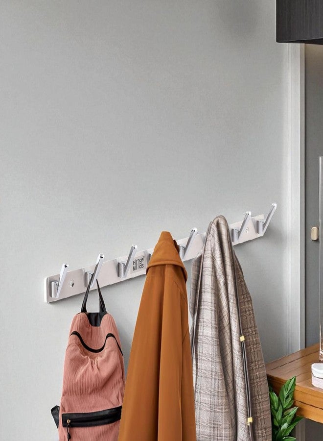 HingeMinds Stainless Steel Cloth Hanger for Wall, Clothes Hook Hangers Door Mounted, Bathroom Hooks for Hanging Towel, Wall Mount Shirt Hangers, Dress Holder Hooks - 8 Pin-XL, Pack of 1, Silver - Image 4